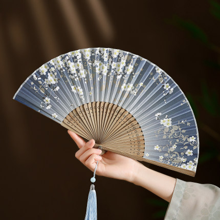 木木夕扇子折扇女式中国风古风古典折扇日式工艺扇樱花折叠小扇子