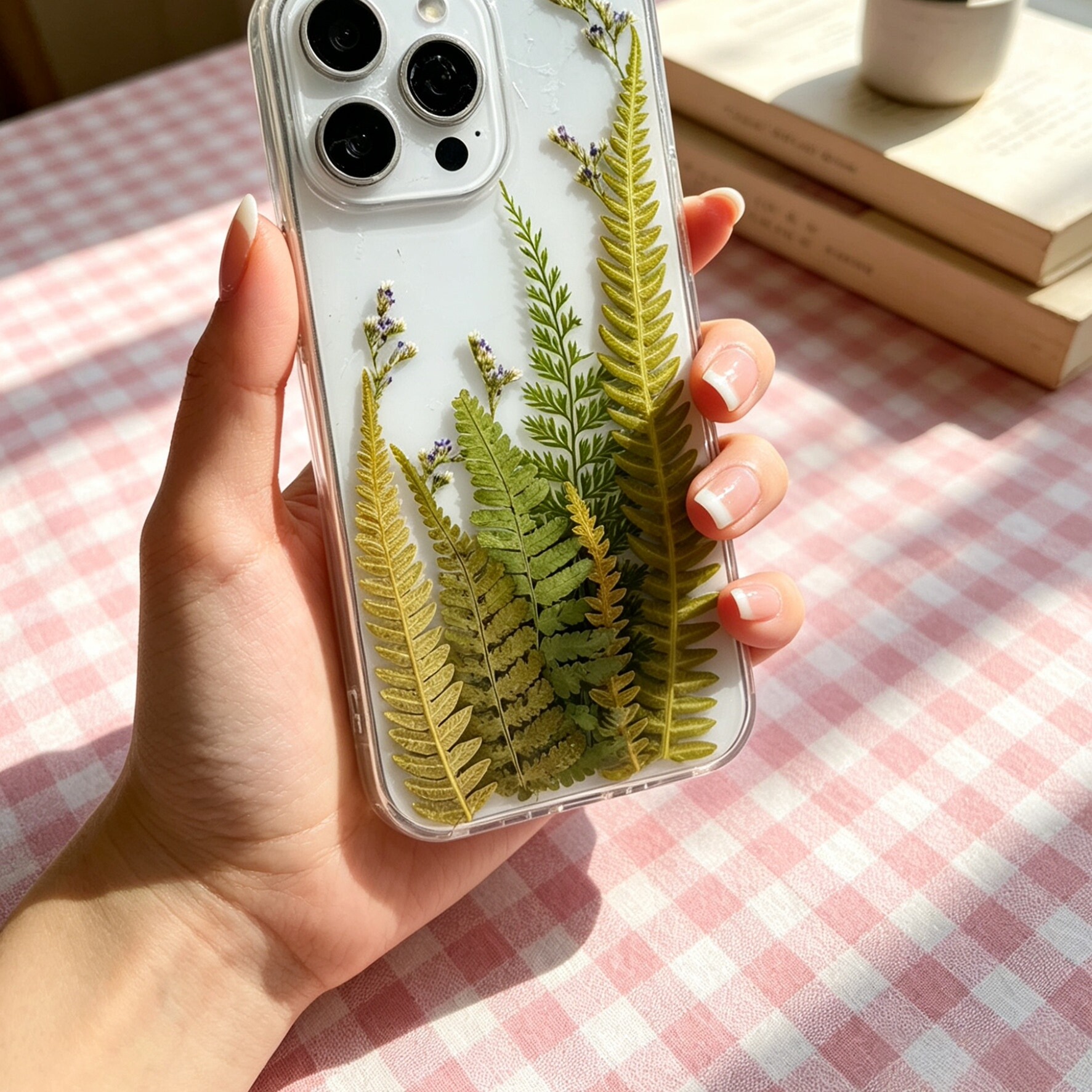 森林真花手工永生干花滴胶水钻手手机保护套/壳