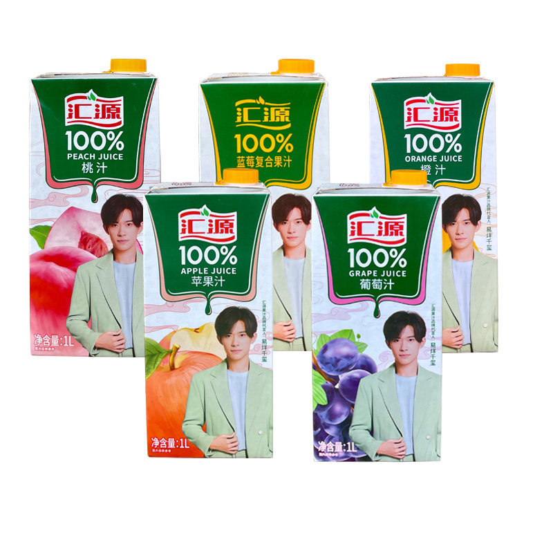 汇源100% 果汁苹果汁葡萄汁桃汁1L*4盒饮料 非低热量非NFC图片