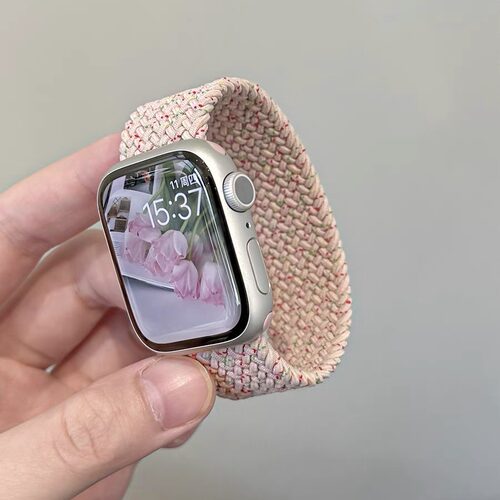 适用苹果7手表带单圈编织S8绳潮牌创意iwatch6SE9尼龙弹力编制s11