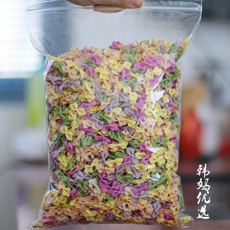 水果蔬蝴蝶面无添加手工营养蔬菜面条 孩子面片农家食品