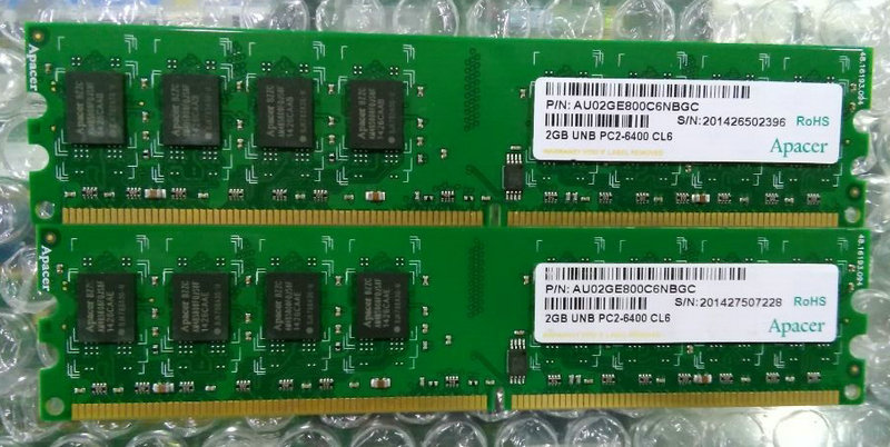 正品宇瞻(Apacer)  DDR2 800 2G PC2-6400 CL5 台式机电脑内存条