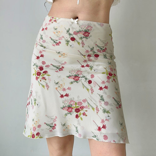 Go Girl Go 自制欧美风复古花束印花半身裙女夏a字包臀鱼尾短裙
