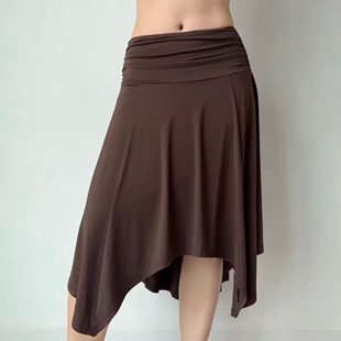Go Girl Go 自制欧美风设计感不规则半身裙女中长款A字裙垂坠感
