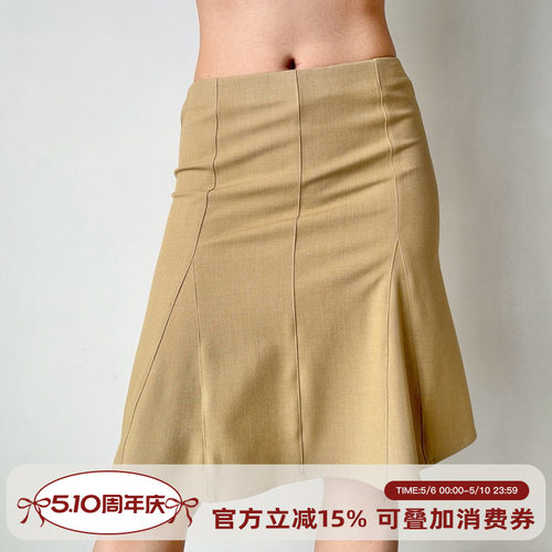 Go Girl Go 自制欧美风中腰鱼尾半身裙包臀裙女百搭显瘦A字裙