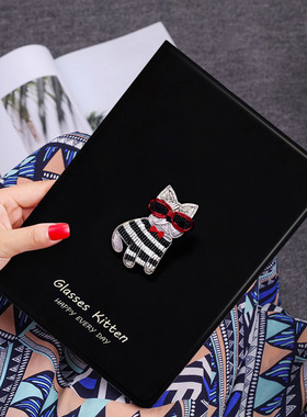 iPad保护套7/8/9/10代适用于苹果Air1/2代9.7英寸平板10.2休眠13皮套Pro9.7软壳mini4/5/6刺绣猫12.9书本款11