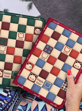 iPad保护套7/8/9/10代适用于苹果Air1/2代9.7英寸平板10.2休眠13皮套Pro9.7软壳mini4/5/6格子熊12.9书本款11