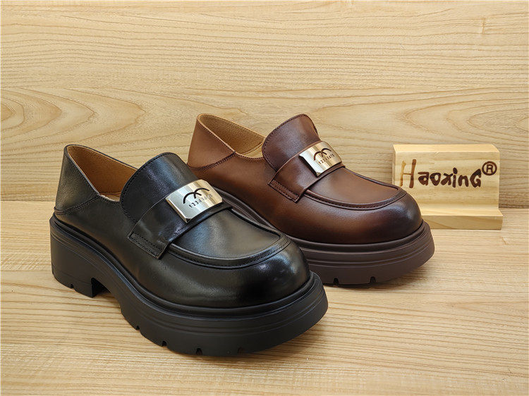 2024豪行春季新款正品真皮乐福鞋休闲舒适厚底圆头女单鞋24159881,女鞋,乐福鞋（豆豆鞋）,淘宝优惠券,粉丝福利购,淘宝优惠卷