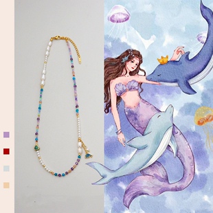 新中式天然淡水珍珠海豚多巴胺项链春夏女百搭简约优质小众锁骨链