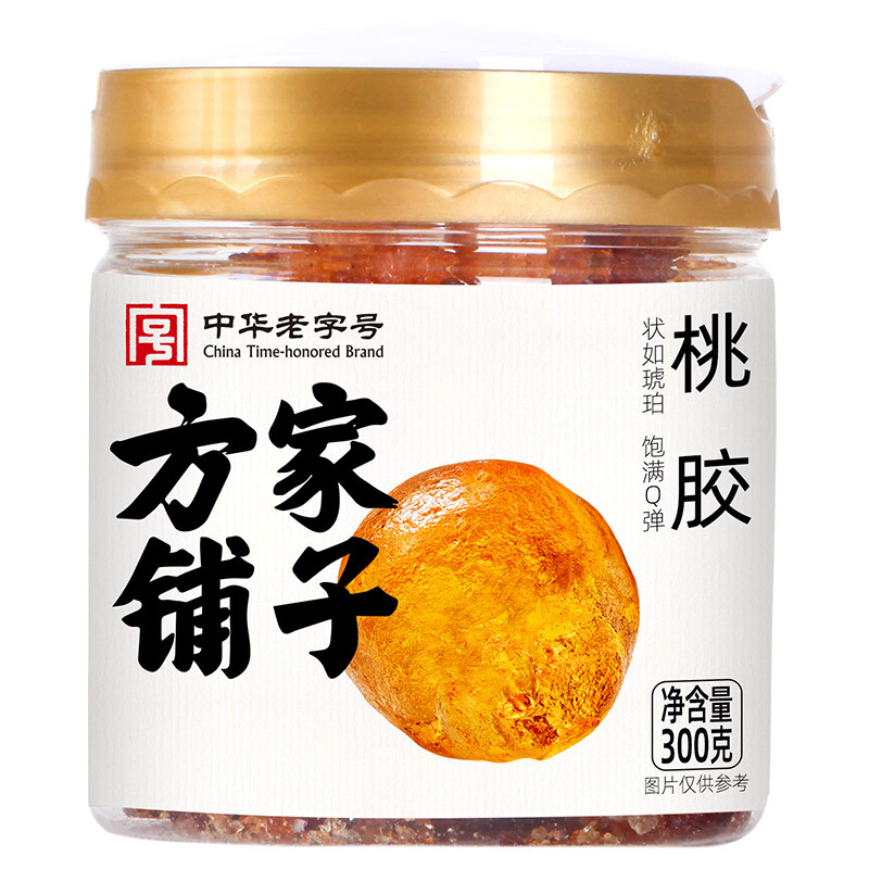 方家铺子厂家桃胶食用桃胶皂角米伴侣桃浆桃花泪炖汤甜品300g装