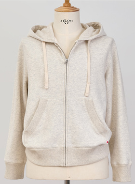 国棉壹厂全棉连帽抓绒卫衣男女同款修身拉链卫衣外套休闲卫衣开衫