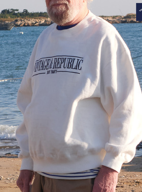 国棉壹厂小海军BOYNAVY系列卫衣男女款全棉宽松圆领绣字套头卫衣