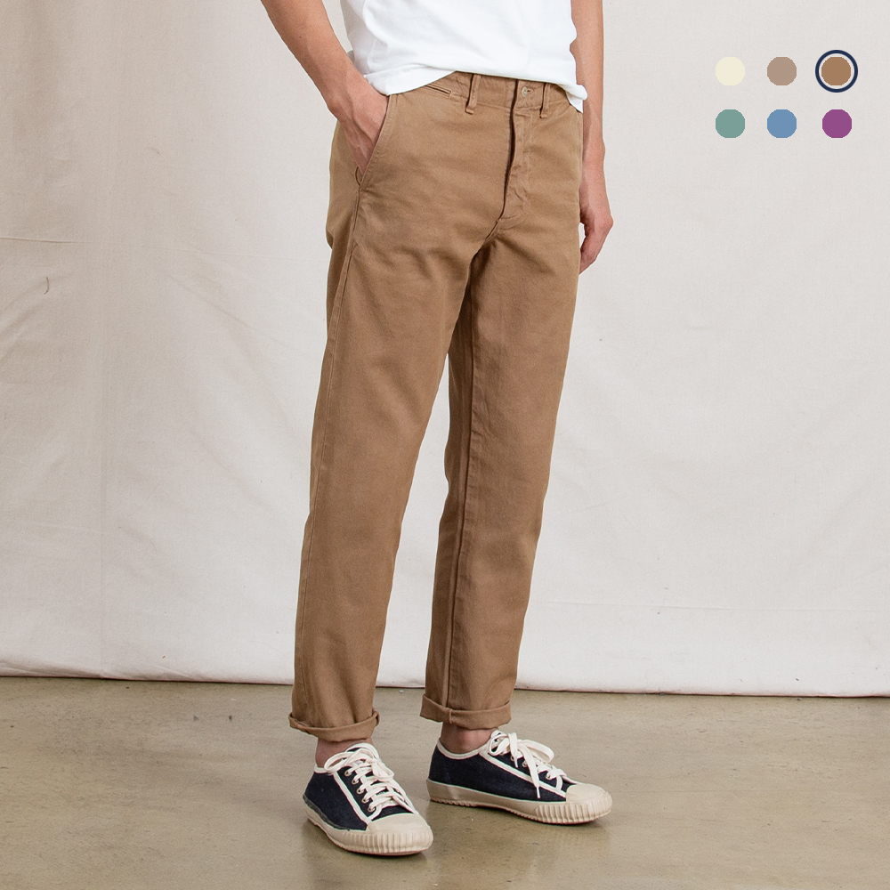 国棉壹厂经典修身微锥全棉卡其裤