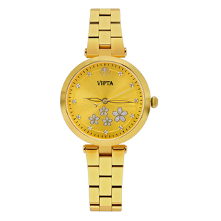 情人节足金999黄金手表进口机芯防水腕表镶钻女士金表精钢 石英表