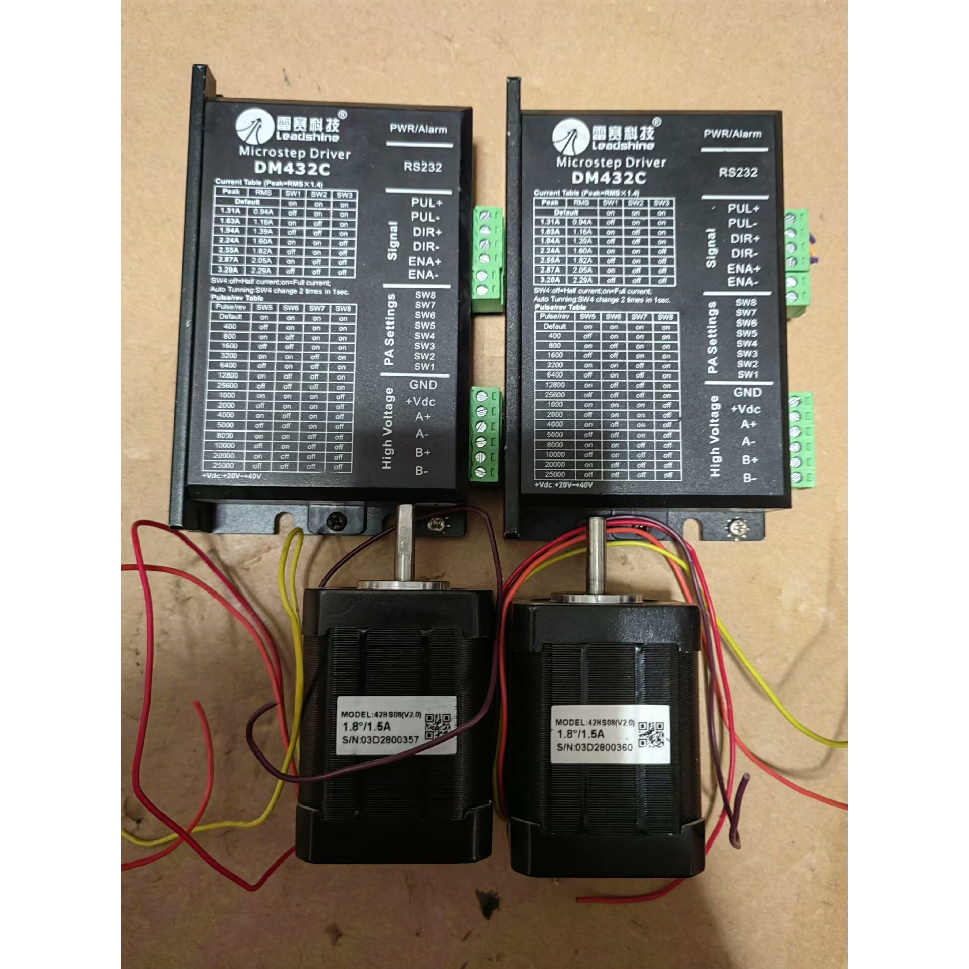 雷赛步进电机套装现货2套,DM432C+42HS08,成色很议价产品