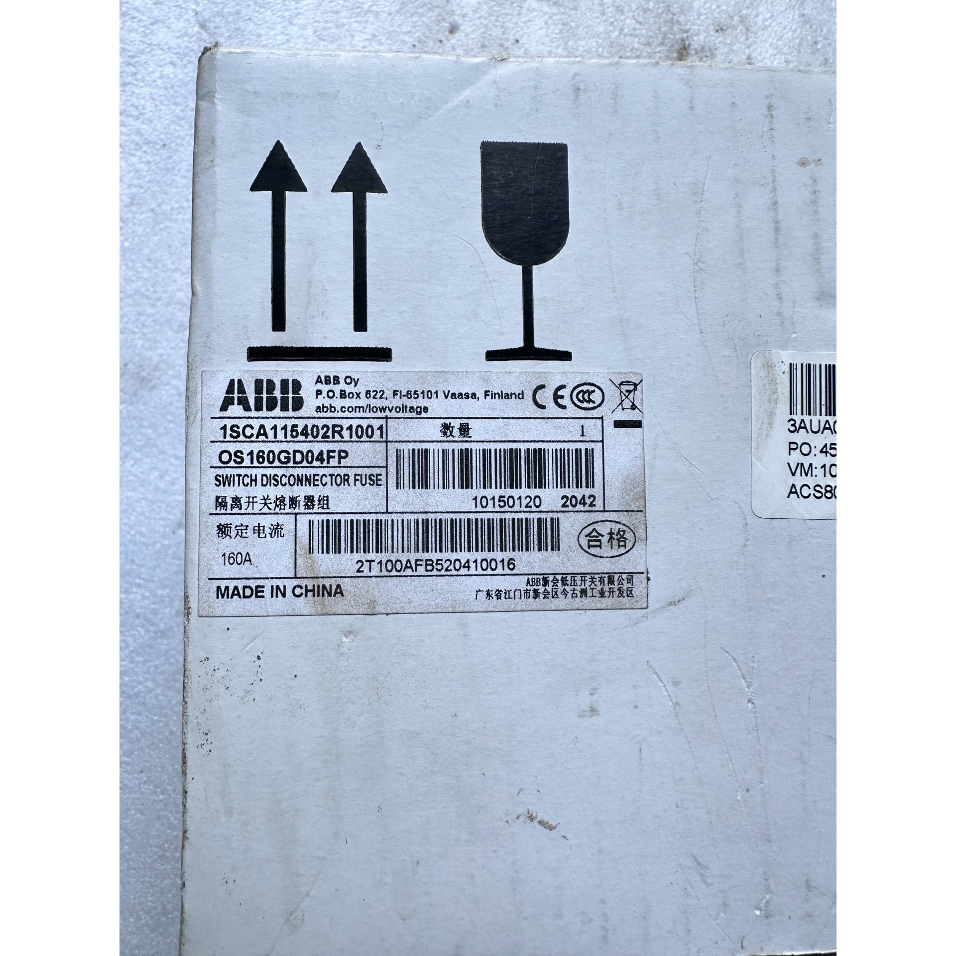 隔离开关熔断器组OS160GD04FP全新现货,包好包议价产品