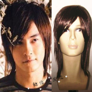 懿信20 斜刘海高温丝男生学生流星花园吴建豪美作逼真假发男学生