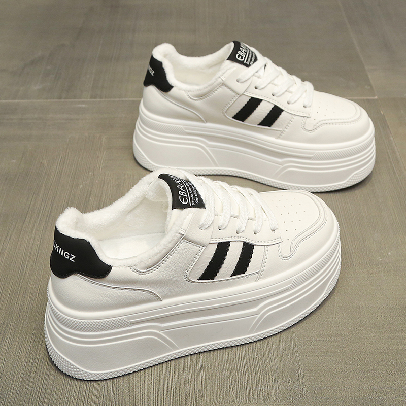 小白鞋女鞋6cm松糕底增高休闲鞋