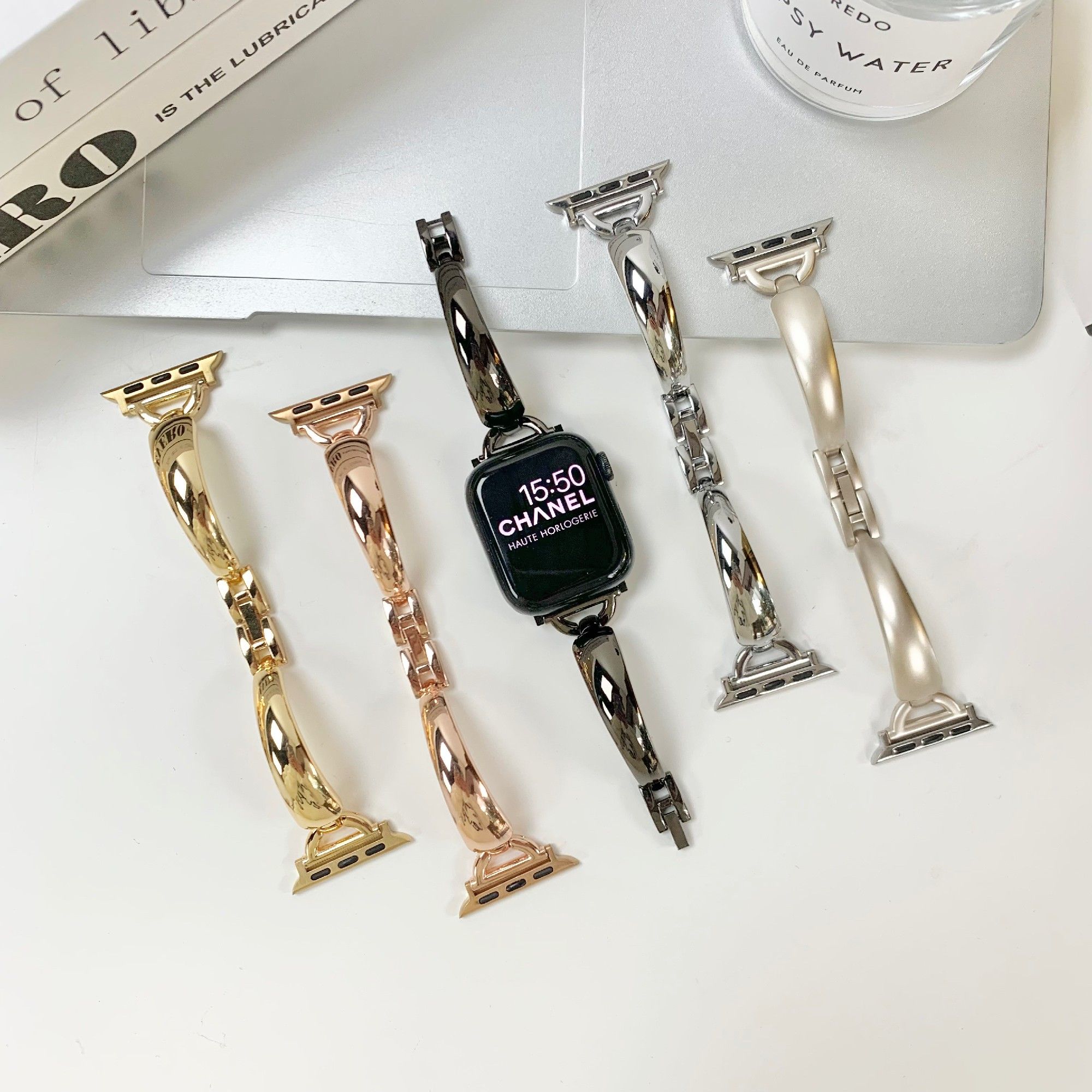 高级感金属手镯式精致小香风表带