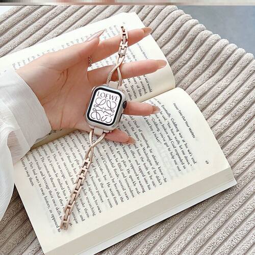 新款S10奢华金属镶钻链条手表带