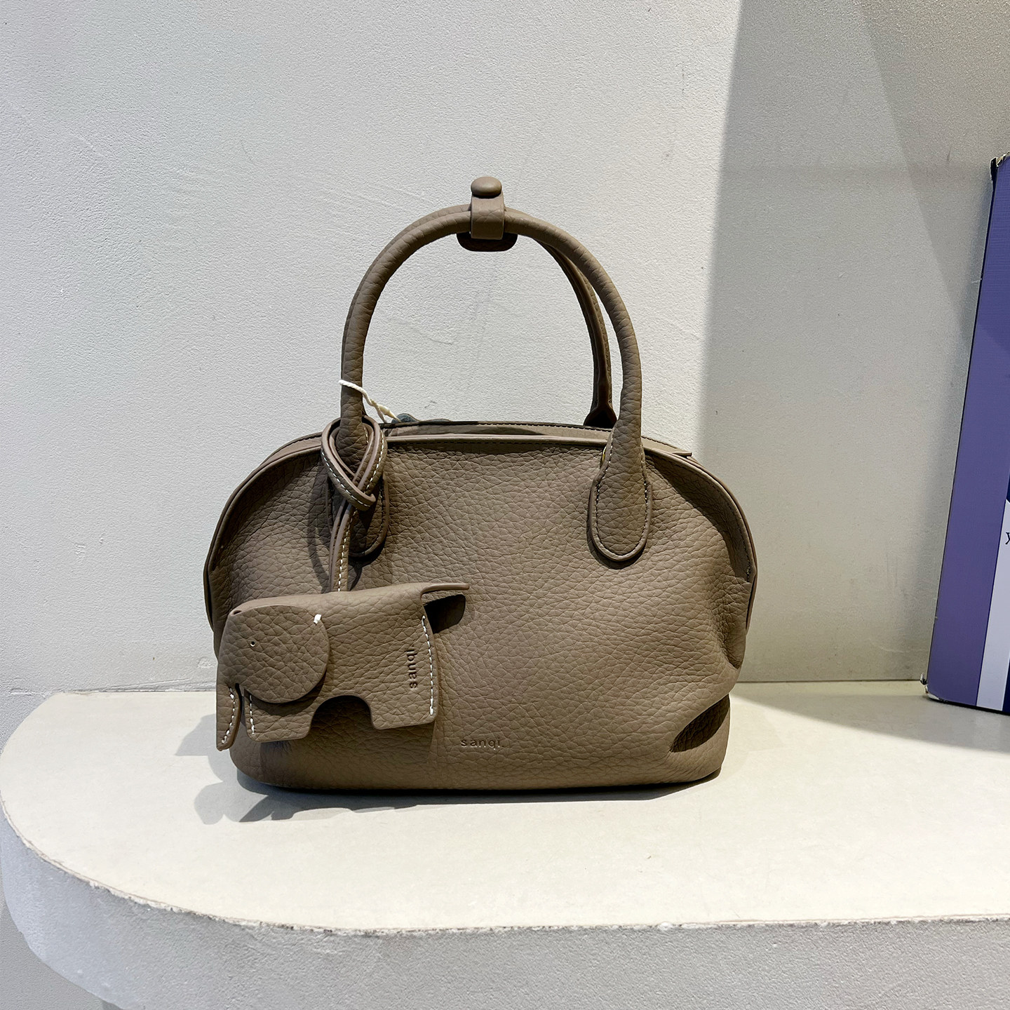 小众质感荔枝纹手提贝壳包时尚保龄球包女2025新款轻奢百搭斜挎包,箱包皮具/热销女包/男包,通用款女包,淘宝优惠券,粉丝福利购,淘宝优惠卷