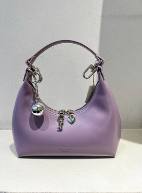 可彼娜小众紫色新月腋下包精致挂饰单肩包女2026新款高级感斜挎包