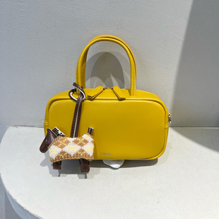 可彼娜韩版糖果色保龄球包时尚手提包女包2026新款质感单肩斜挎包