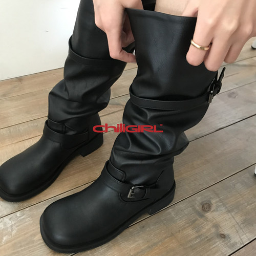 CHILIGIRL韩版圆头高筒靴