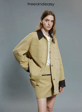 正品授权FAEfreeandeasy设计师超速预警四袋夹克外套工装风套装女