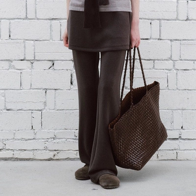 「.e1」微喇修身弹力裙裤休闲裤