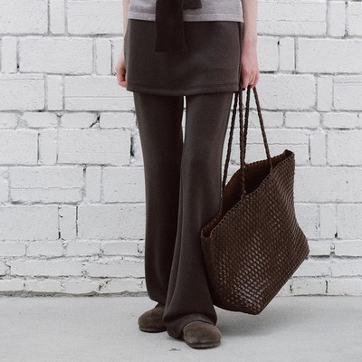 「.e1」微喇修身弹力裙裤休闲裤