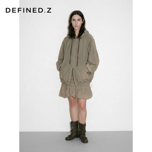 Defined.Z/ZD [茧序] 26春 轻户外微皱感撞色套装宽松连帽外套