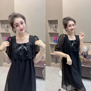 睡衣蕾丝连衣裙薄款 夏季 洋气性感法式 宽松韩版 家居服 睡裙气质时尚