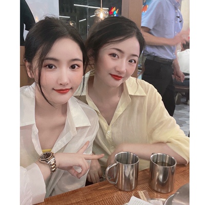 晚时光6.16多色减龄翻领长袖衬衫
