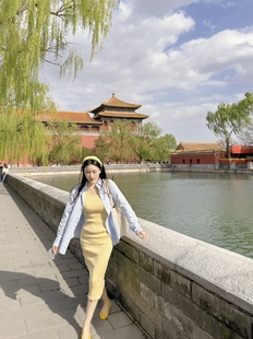 外穿小众衬衫 薄外套女 棉质复古叠穿淡蓝长袖 晚时光4.13