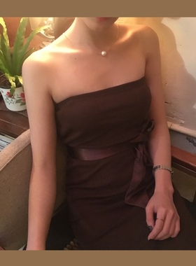 晚时光秒杀 复古温柔高腰半身裙 抹胸裙 两穿