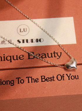 s925纯银O字链心形吊坠锁骨链