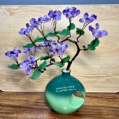 大颗粒黄紫水晶发财树花瓶搬家酒柜玄关客厅婚房桌面摆件生日礼物