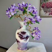 天然大颗粒紫水晶花原石发财树搬家酒柜玄关客厅桌面摆件生日礼物