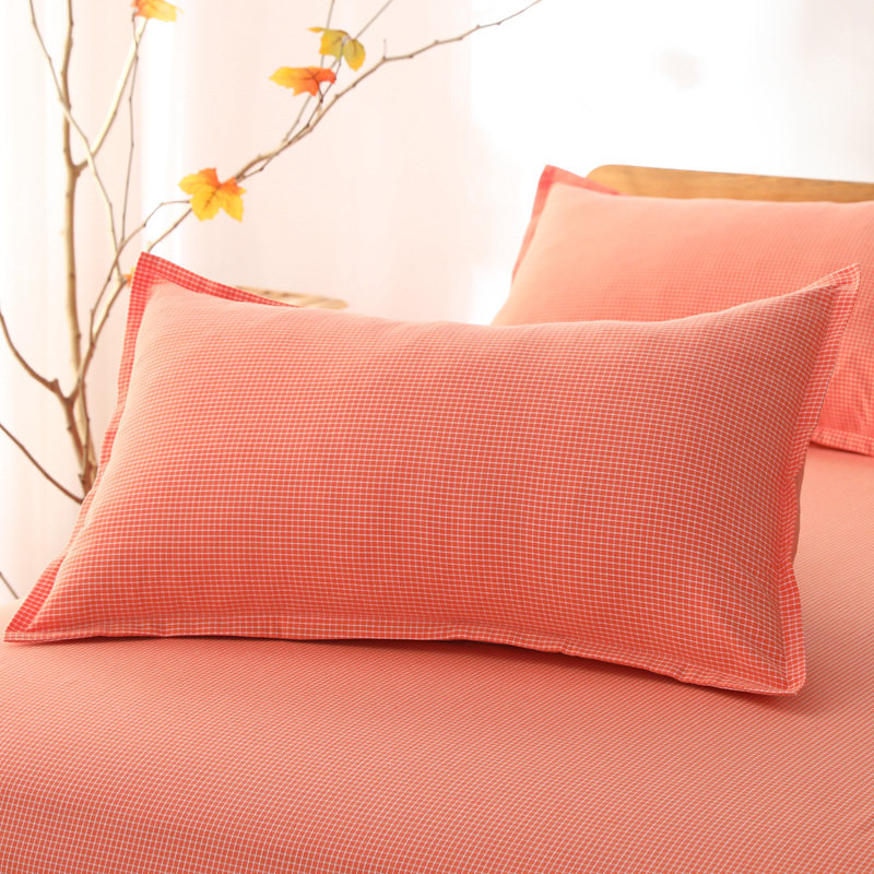 老粗布枕套一对装加厚纯棉100全棉格子宿舍枕芯套48cm&times;74cm山东