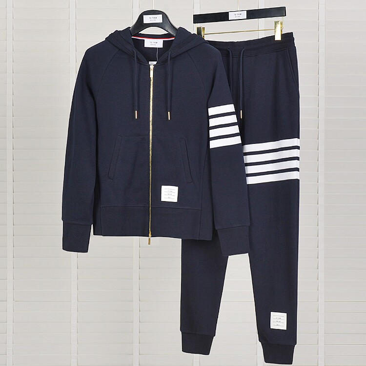 秋冬季tb运动套装男卫衣卫裤拉链连帽衫修身纯棉休闲情侣装女潮牌