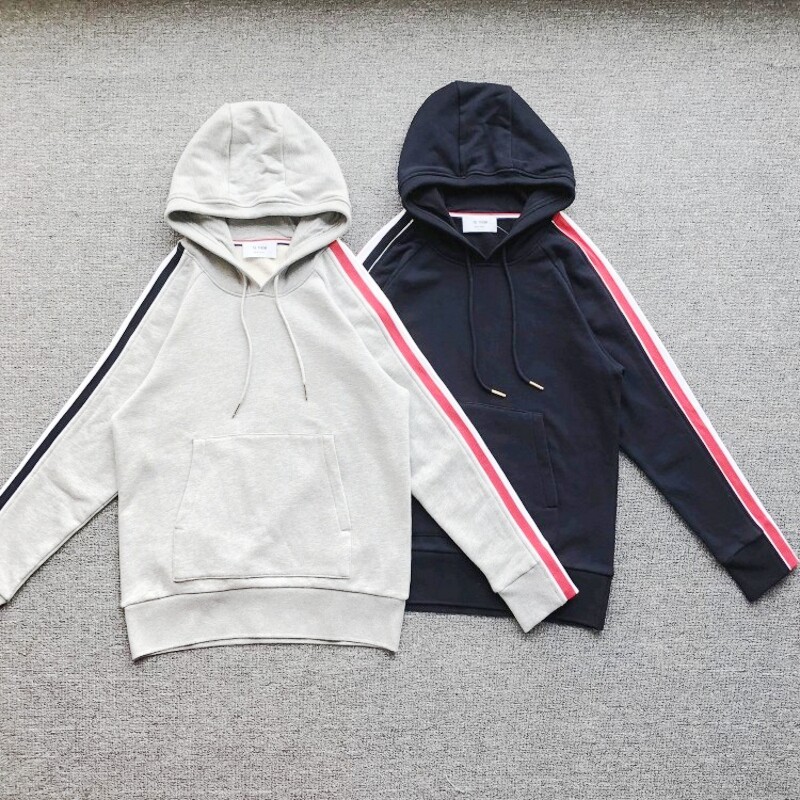 秋季tb卫衣男女情侣装套头条纹连帽衫纯棉休闲潮流运动服外套潮牌