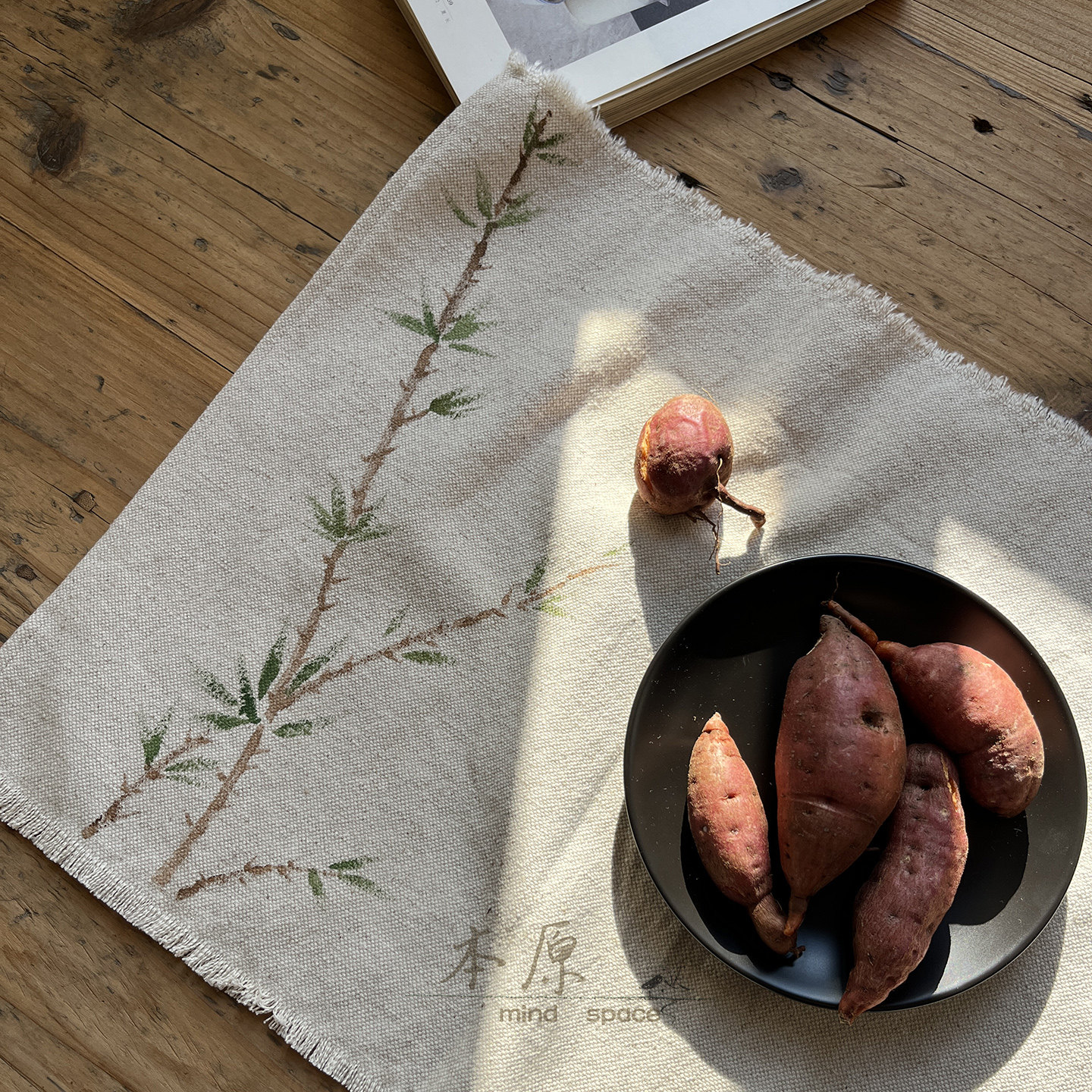 餐桌垫棉麻布艺北欧手绘家用隔热杯锅碗水壶防烫菜盘餐巾布田园风