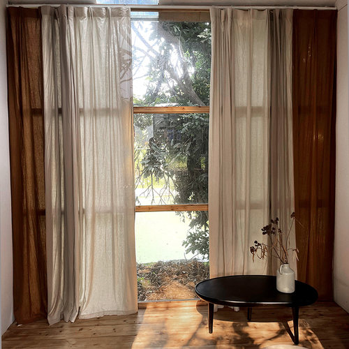 本原窗帘落地帘棉麻简约纯色