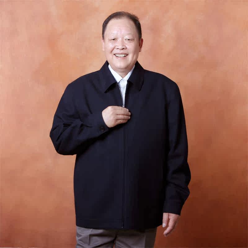 中老年爸爸加肥加大外套春秋款男装肥佬胖人特大码宽松版7X夹克
