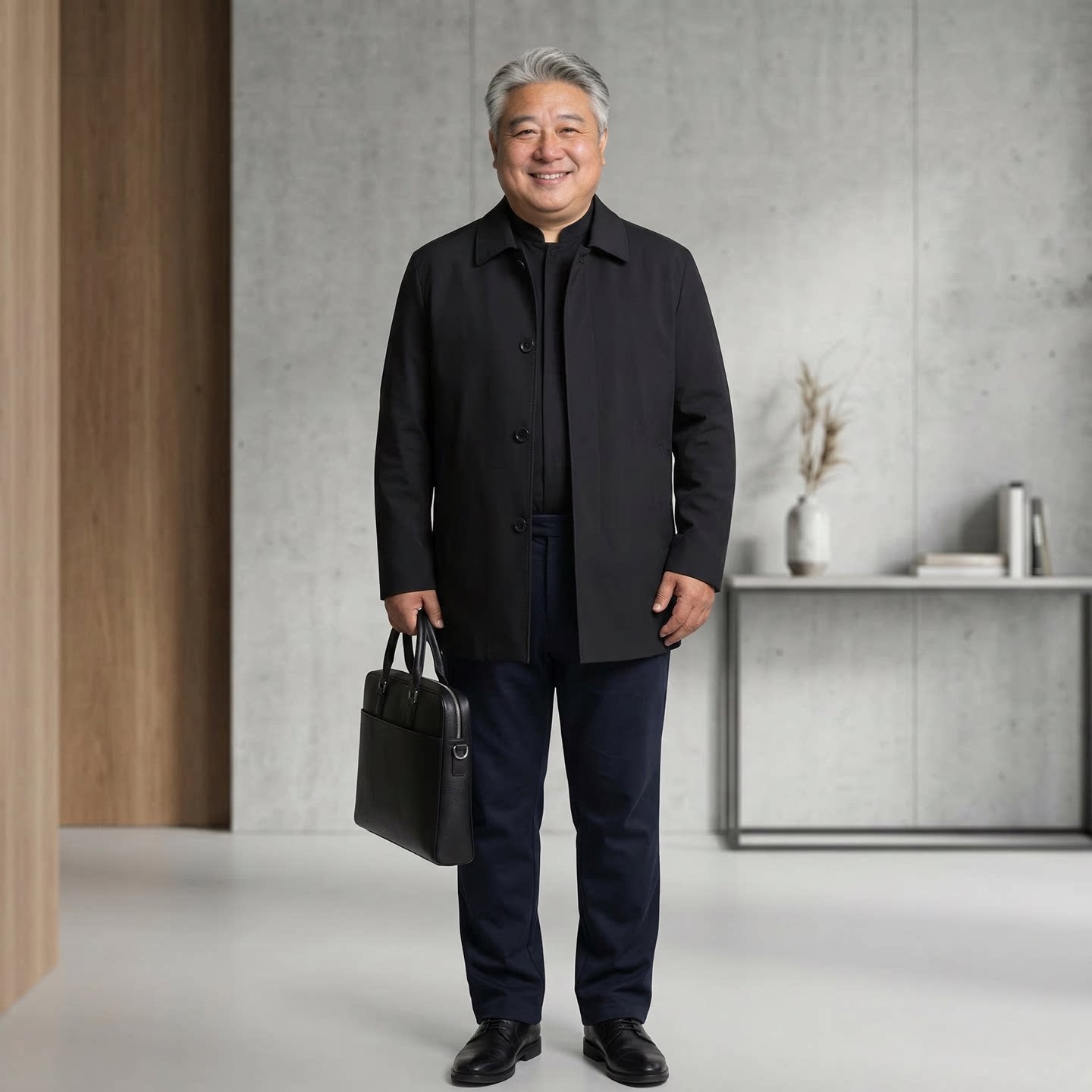 中老年人胖子爸爸肥佬男士加肥加大码宽松款中长外套夹克休闲显瘦