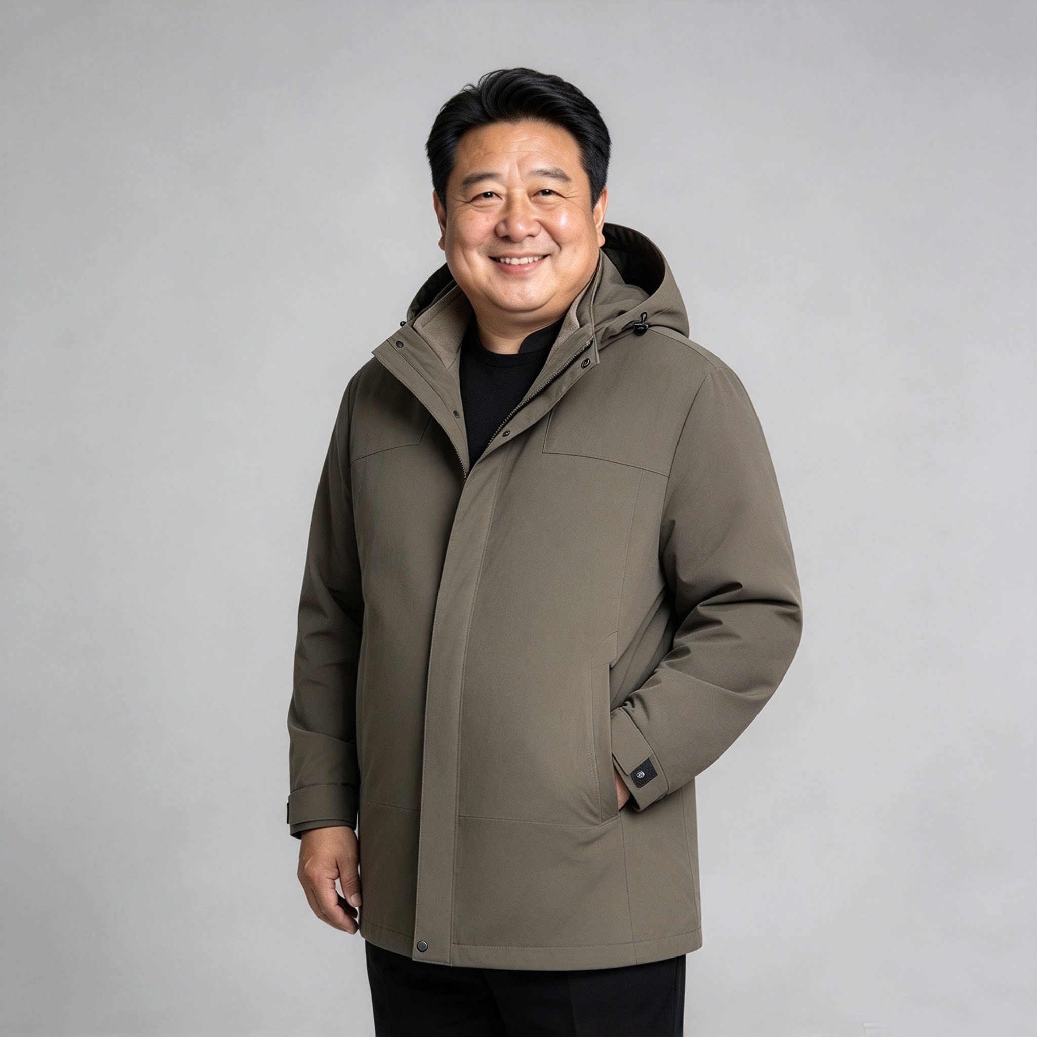 中老年人胖子男士爸爸加肥加大码宽松大版可脱内胆帽子活里羽绒服
