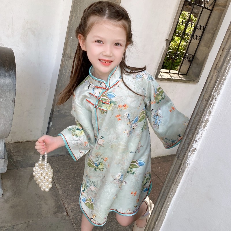 裙春季中国风改良中式花鸟中式洋气,童装/婴儿装/亲子装,旗袍,淘宝优惠券,粉丝福利购,淘宝优惠卷