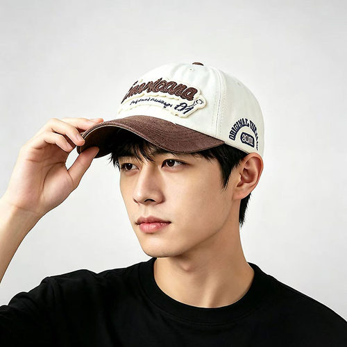 男士大头围深顶刺绣显脸小鸭舌帽