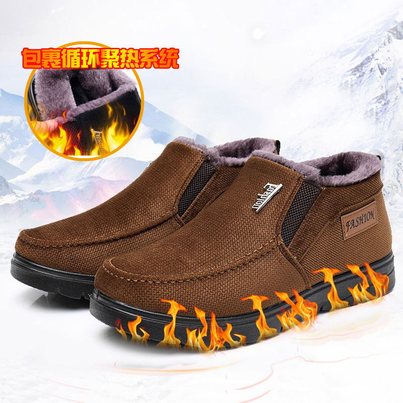 老北京布鞋中老年爸爸大气洒脱棉鞋聚氨酯软底舒适防滑保暖雪地靴